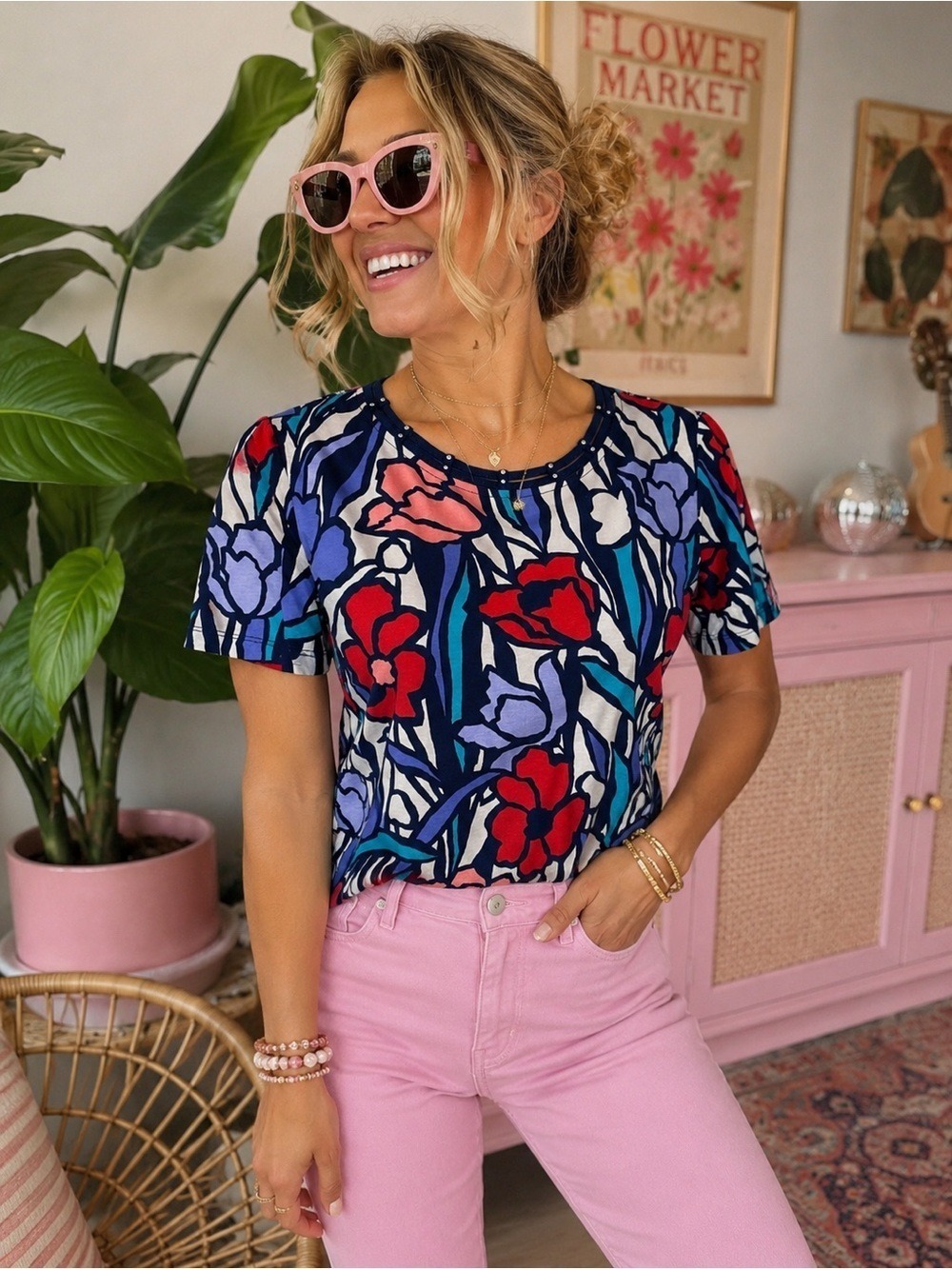 Alfred Dunner “Stained Glass” floral blouse